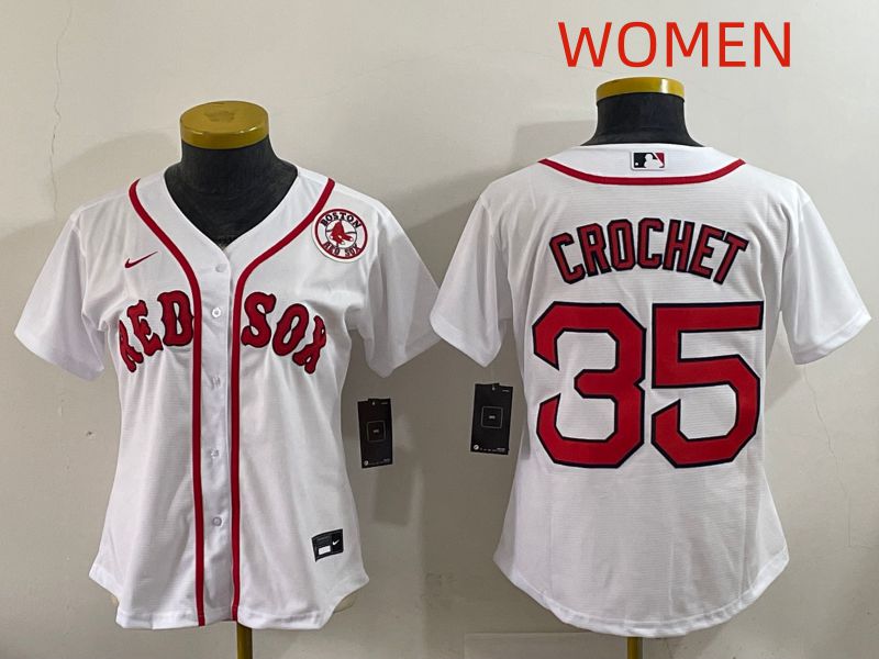 Women 2025 Boston Red Sox #35 Crochet White Game Nike MLB Jersey style 7->->Women Jersey